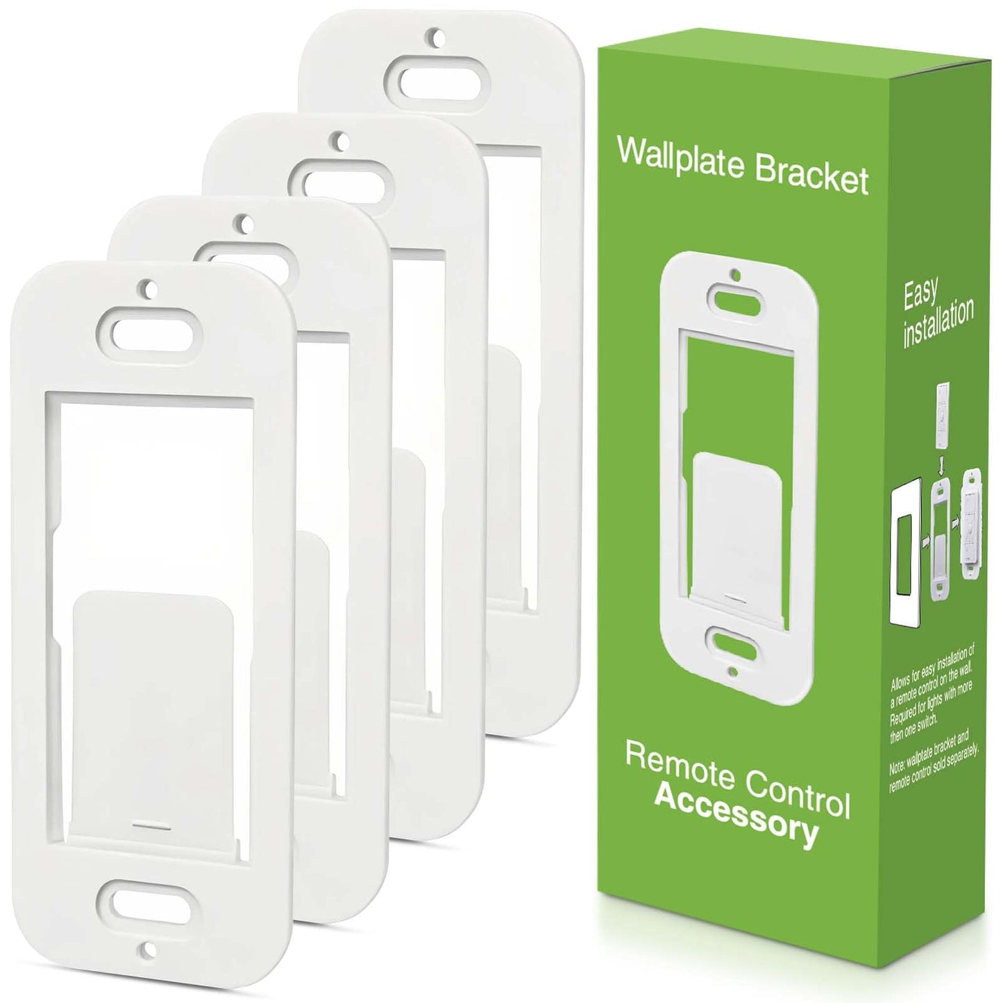 Wallplate Brackets for Lutron Caseta Pico Remote, 4-Pack Seamless Remote Snap-in Installation Wall Bracket for Lutron Smart Switch, Durable Wall Mount Design Compatible With Lutron Pico Remote