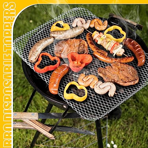 Mifoci 30 Pcs Disposable Grill Topper Non Stick BBQ Grill Grates Liners 12x16 Inch Mesh Mat Disposable Sheets Pans for Out...