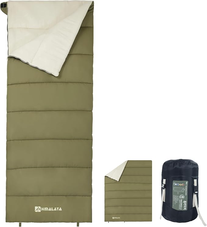 Camping Sleeping Bags for Adults, 20°F/30°F/40°F, Peached Fabric, Waterproof, Washable, Connectable, as a Blanket, Lightwe...