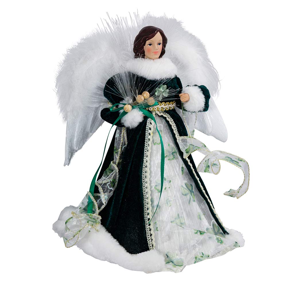 Kurt Adler 12-Inch Fiber Optic Irish Angel Treetop