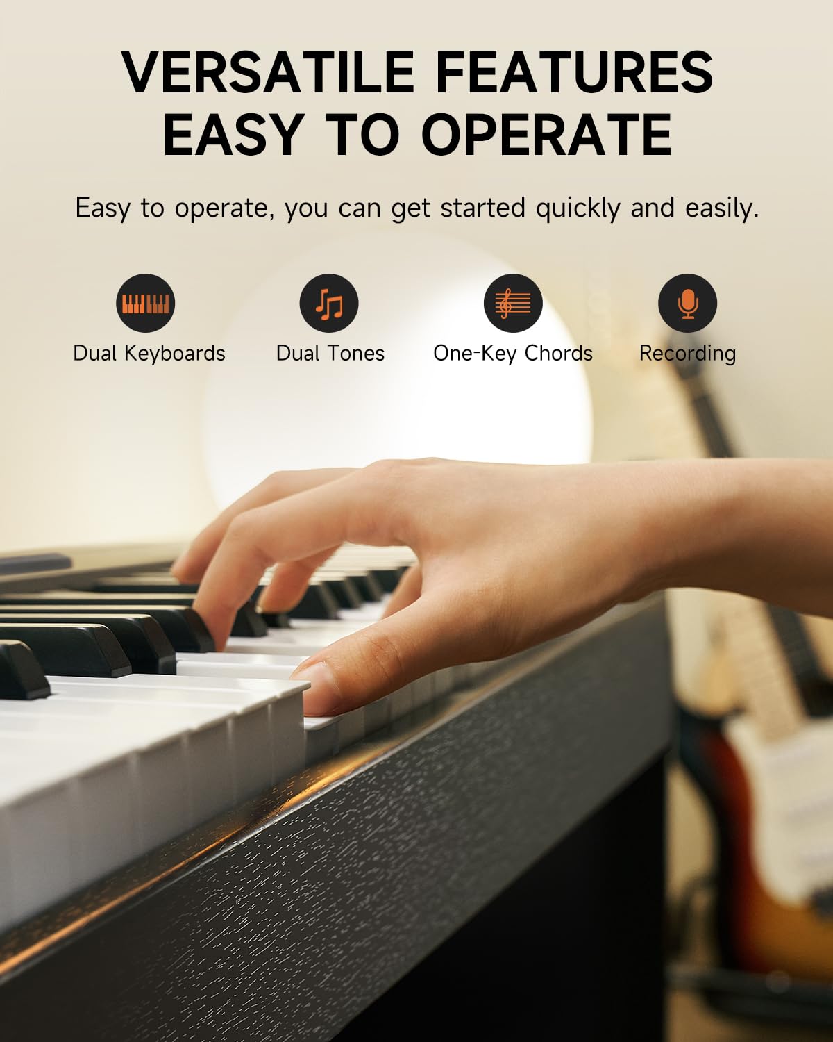Donner DDP-50 Weighted Digital Piano 88 key Keyboard for Beginner, Full Size Electric Piano Keyboard with Furniture Stand and 3 Pedal Unit