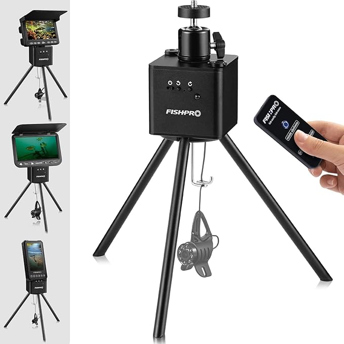 FishPRO Positioner for Underwater Fishing Camera - [Full-Aluminum] Tripod for Ice Fishing Camera Underwater, with 1/4" Til...