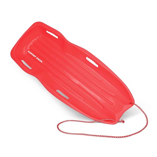 SportsStuff Airhead Scoot Youth Snow Scooter & Slippery Racer Downhill Xtreme Flexible Adults and Kids Plastic Toboggan Snow Sled for Up to 2 Riders with Pull Rope and Handles, Red