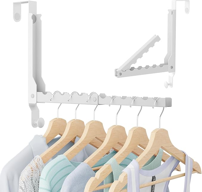 Over The Door Hooks, Extended Over The Door Clothes Hanger with 11 Ridges,Space-Saving Over The Door Rack Door Hooks for Hanging Clothes,Larger Capacity Over The Door Hanger,Upgraded Version.