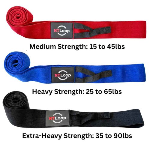 Fabric Long Loop Resistance Band with Door Anchor with Instructions - Best Resistance Band for Glutes, Leg Exercises, Chest Exercises, Muscle Building – NT Loop Extra Heavy Strength
