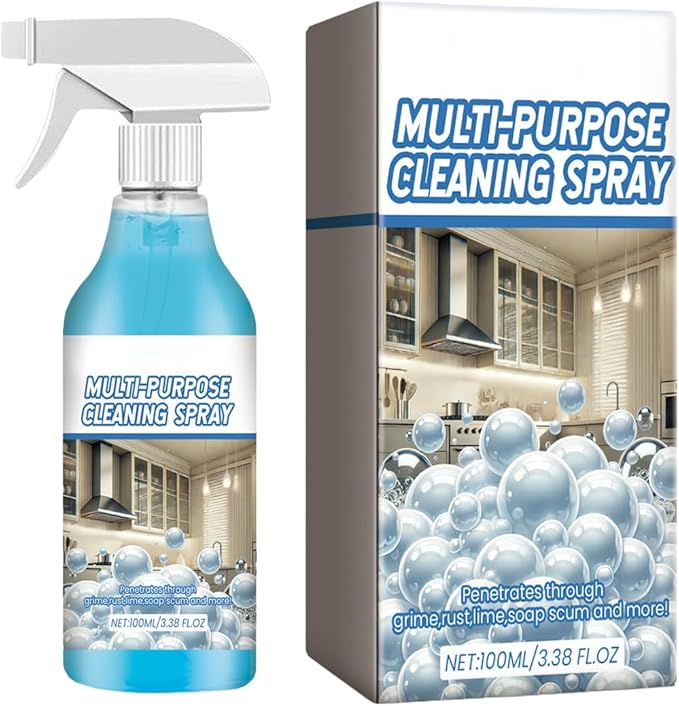 Grease Remover Kitchen, Multi-Purpose Cleaning Degreaser Spray, 100ml, Grime Cleaner, Appliance Stain Remover, Countertop Shine Spray, For Window Glass, Bathroom Toilet Furniture Office