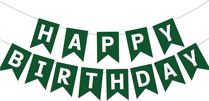 GLASNES Green Happy Birthday Banner Birthday Party Supplies for Adult Boy Girl