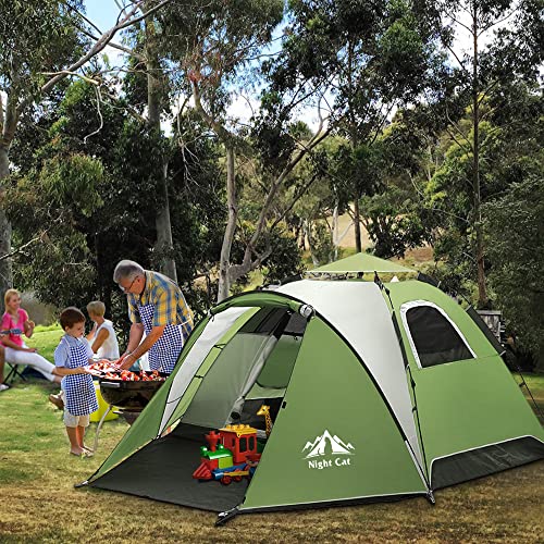 Night Cat Instant Popup Tents 2-3 Persons with Footprint Tarp Easy Setup Camping Tent with Rainfly Double Layers Waterproo...