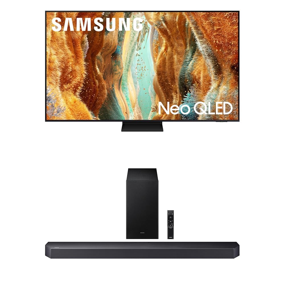 Samsung 85-Inch Class Neo QLED QN70F 4K Mini LED Smart TV (2025 Model) NQ4 AI Gen2 Processor + Samsung Q-Series Soundbar HW Q600F 3.1.2 ch Subwoofer (2025 Model)