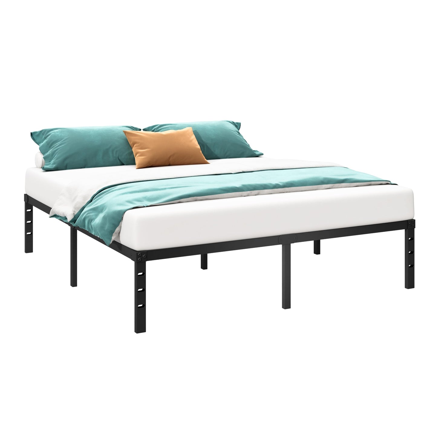 HLIPHA Metal Platform Bed Frame 14 Inch Tall,No Box Spring Needed,Queen Size Bed with Heavy Duty Strong Support Slats,Easy to Assemble,Black