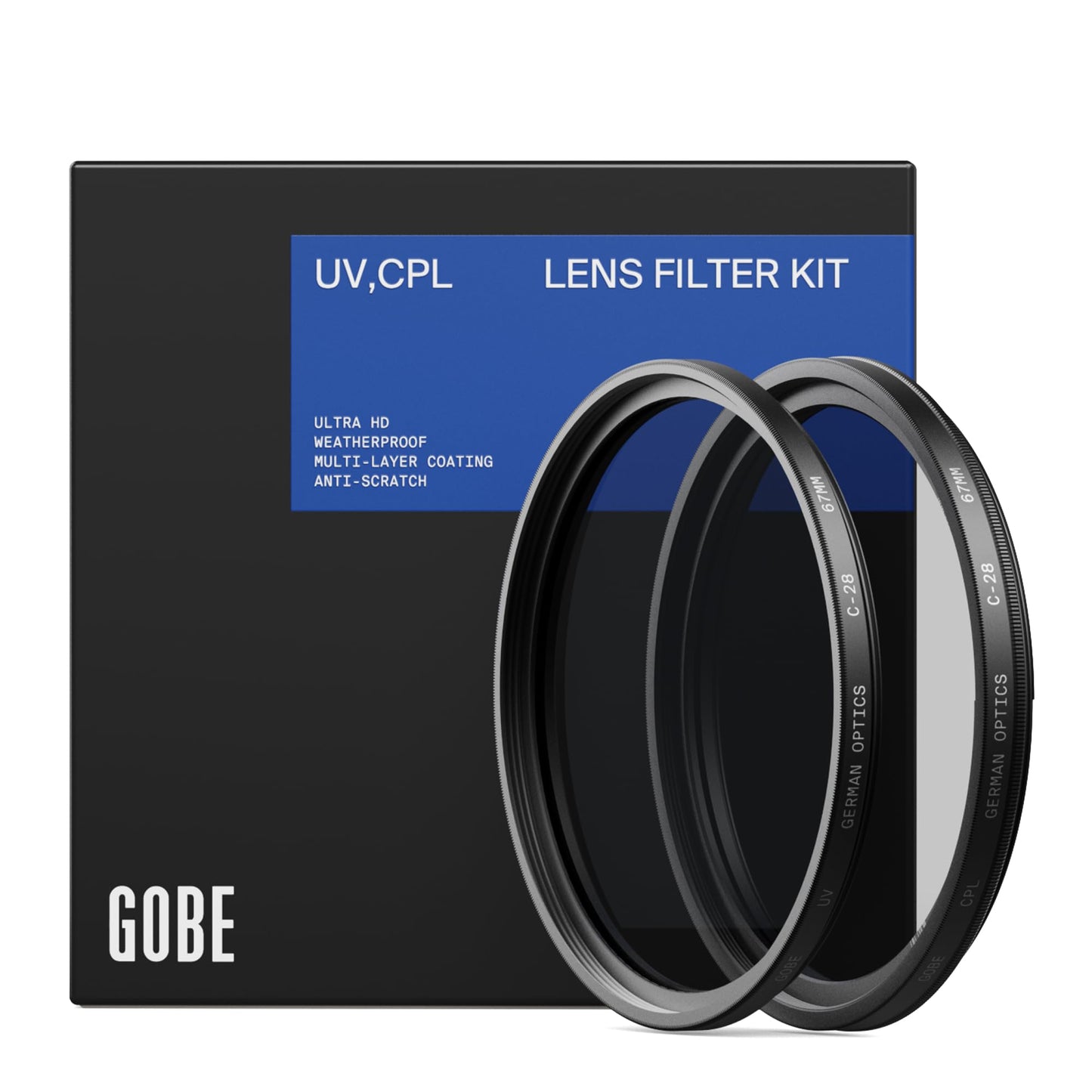 Gobe 58Mm Uv + Circular Polarizing (Cpl) Lens Filter Kit (Pro)