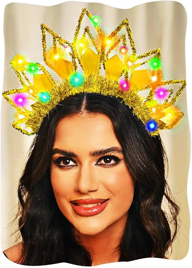 EARENT Light Up Headbands Sun Headband Rave Accessories for Women