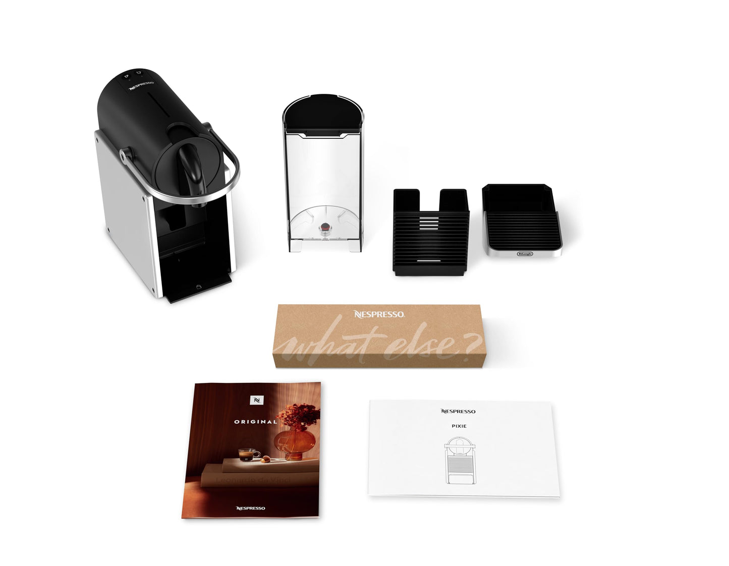De′Longhi Nespresso Pixie EN127.S, Fully Automatic Coffee Machine, One-Button Coffee Machine with Multi-Function, Welcome Set Included, Compact Design, 19 Bar Pressure, 1260W, Silver