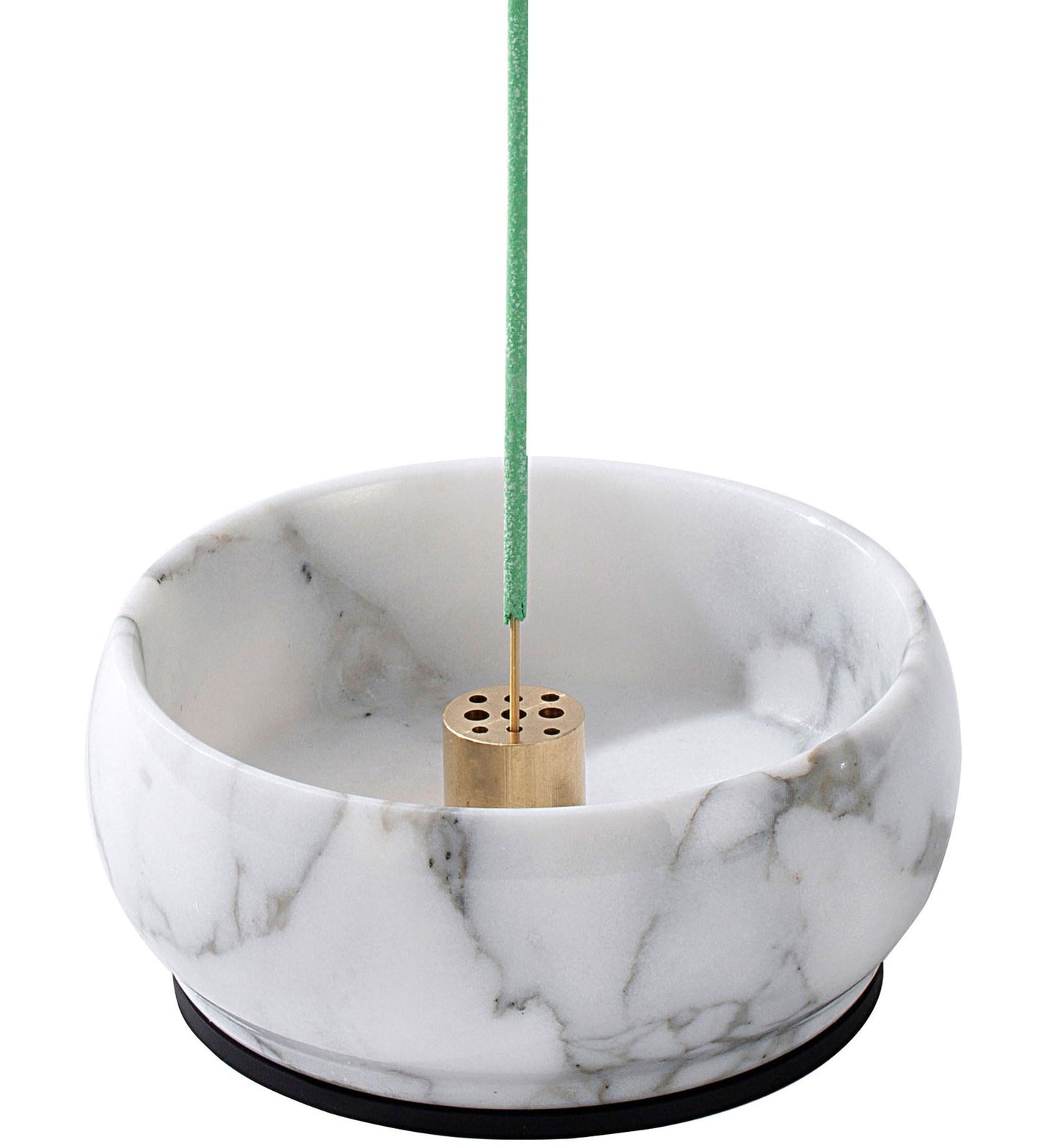 Marble Incense Holder, 9 Hole Burner for Meditation, Natural White & Grey Ash Grabber - Birthday Gift for Mom