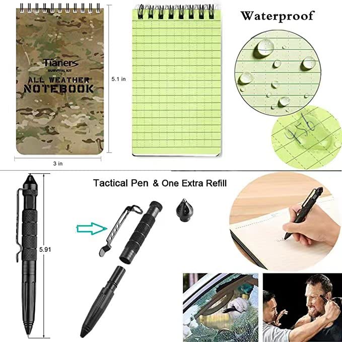 Gifts for Men Husband Dad Friend, Emergency Survival Kit 16 in 1, Upgrade Compact Survival Gear, Cool EDC Survival Tool fo...