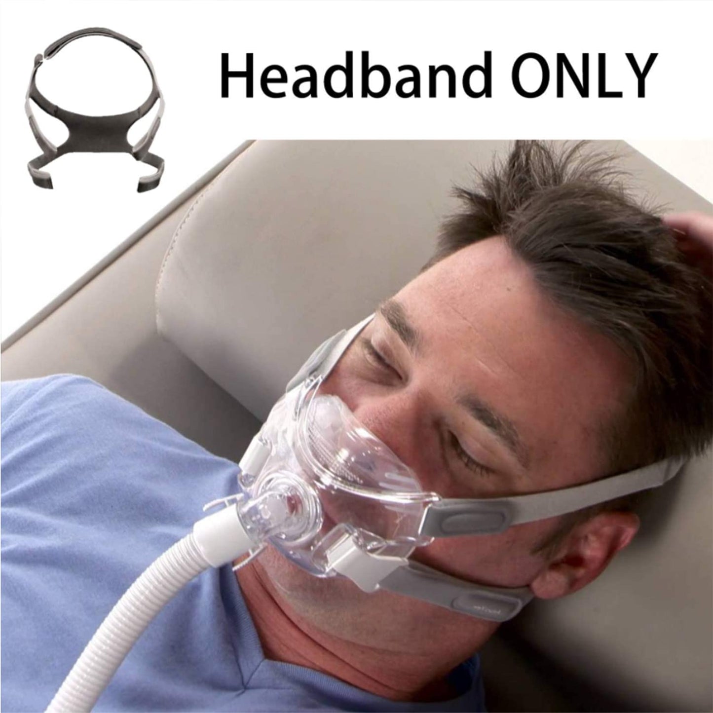 Amara View Headgear, 2-Pack Replacement CPAP Headgear Strap for Amara View Full Face Mask, Standard(Without Mask)