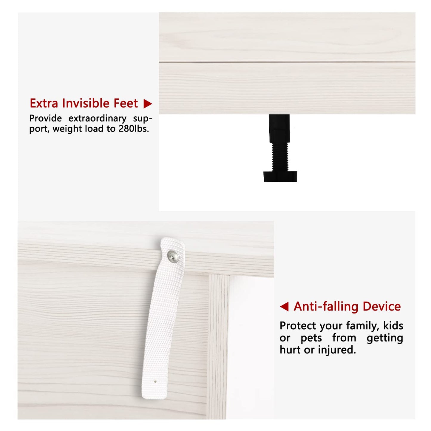 Vikiullf Dresser and Nightstand Set - 3 Pieces Bedroom Set with 7 Drawers Chest and 2 Drawer Night Stands, Wooden Storage Cabient for Bedroom, White Wood Grain