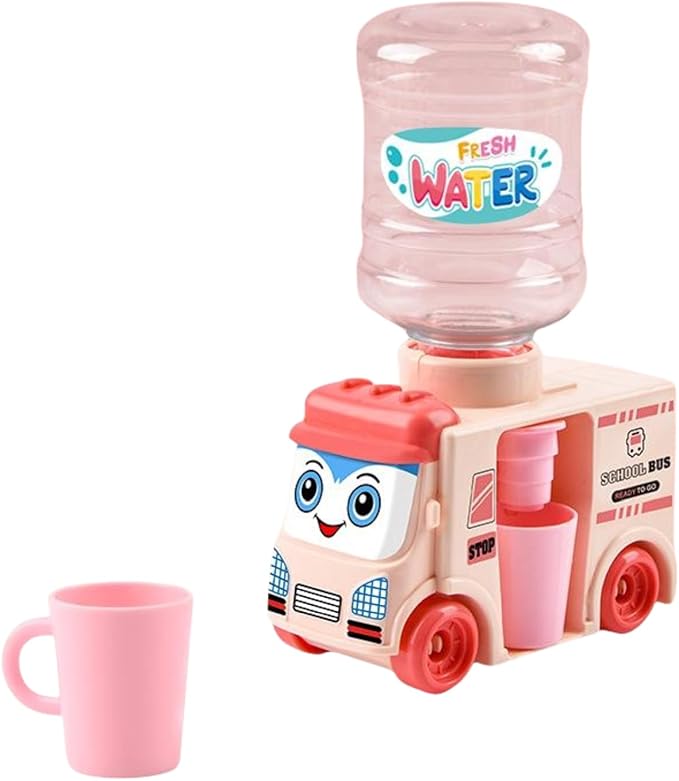 RMISODO Mini Water Dispenser for Kids, Adorable Bus Water Machine Kids, Large Capacity, Sliding School Bus Drinking Water ...