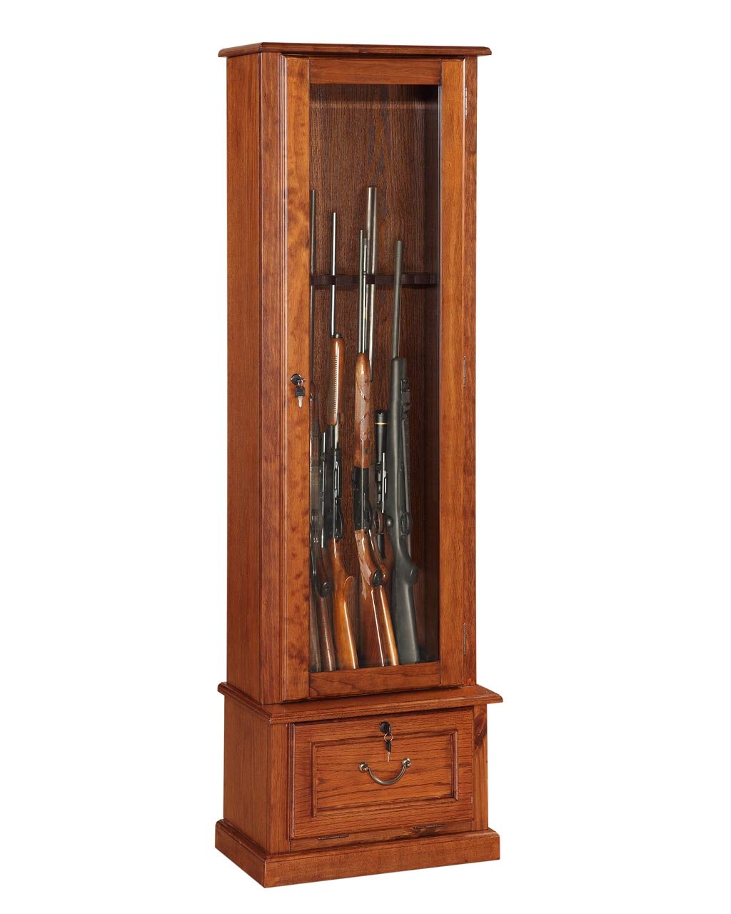 American Furniture Classics 8 Gun Cabinet with Locking Tempered Glass Door