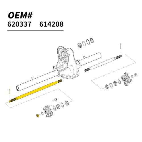 10L0L Upgraded Golf Cart Rear Spline Axle Shaft for EZGO RXV Electic 2008-Up Driver Side, Replace OEM 620337, 614208