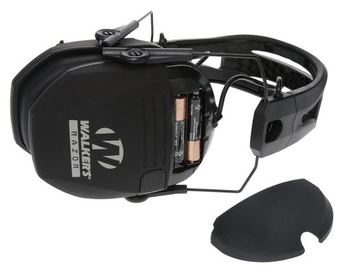 Walker's Razor Tacti-Grip Earmuffs and Walkie Talkie Attachment Bundle | Black