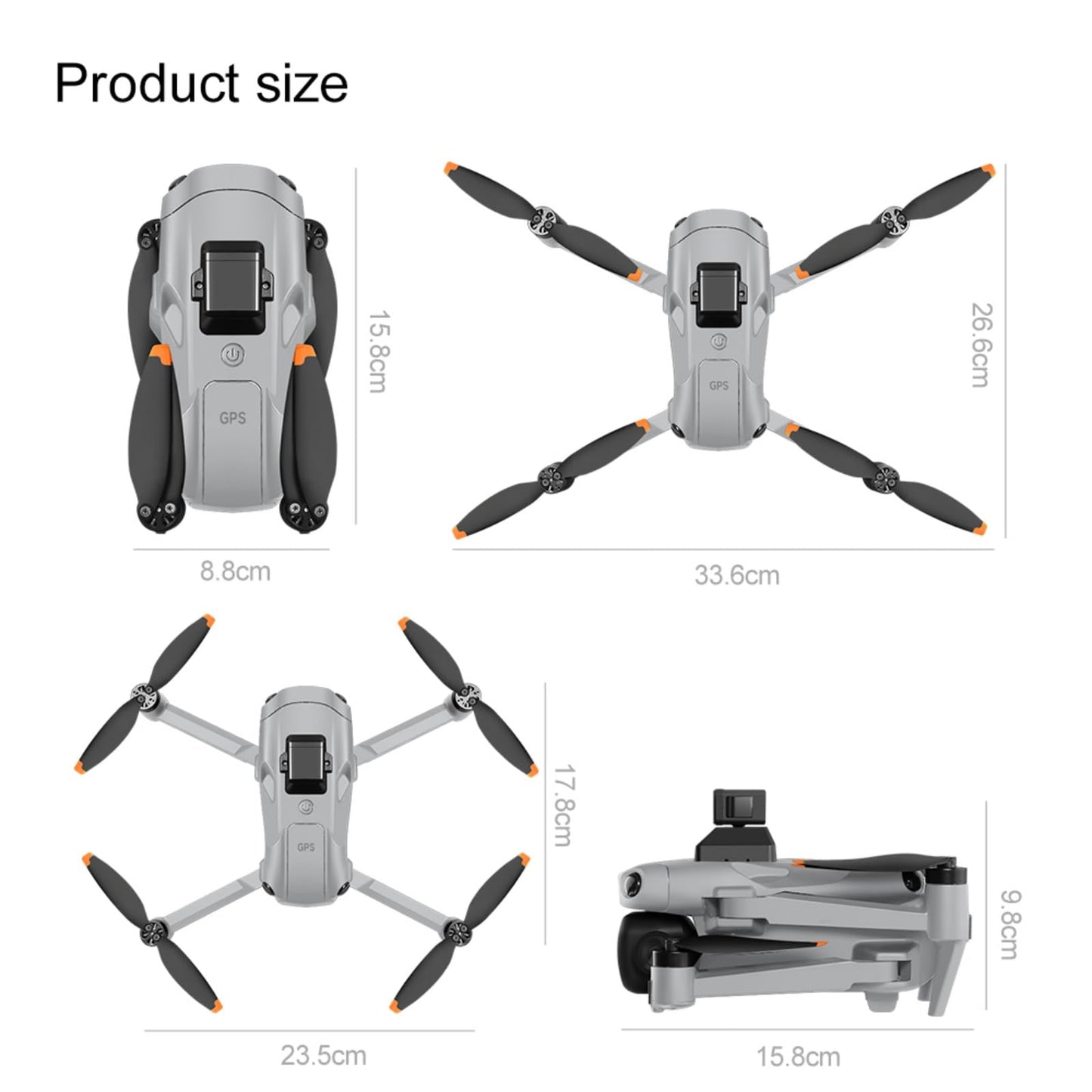 Cyaxzolp Drone with 8K Camera Drones for Adults,4.5-inch LCD High-definition Large Display Screen Remote Control Quadcopter,3 Batteries, 5G HD Brushless GPS Drone Auto Return, Obstacle Avoidance (GREY)