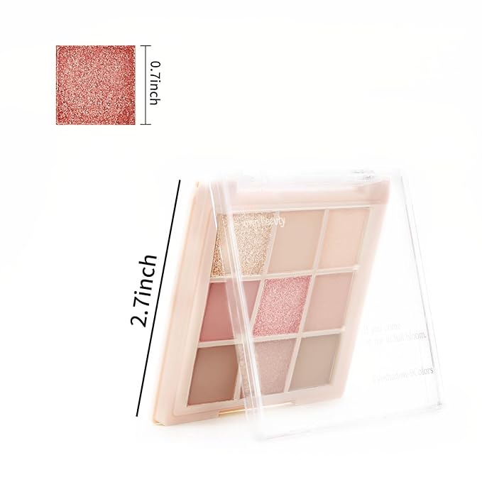 Boobeen Nude Eyeshadow Palette - Matte and Shimmer Makeup, Highly Pigmented Creamy Eye Shadow Powder, Create a Neutral Eye Look, Long Wearing