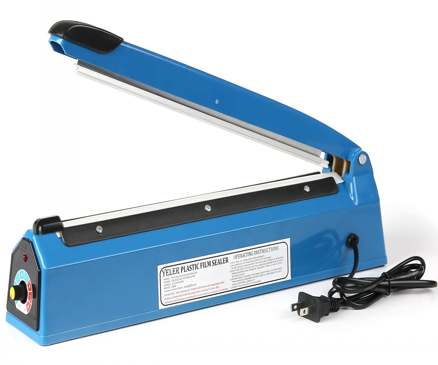 Yeler 12 Inch Impulse Heat Sealer Impulse Bag Sealer, Manual Poly Bag Heat Sealer Machine for Plastic Bags PE PP Bags with Extra Replace Element Grip
