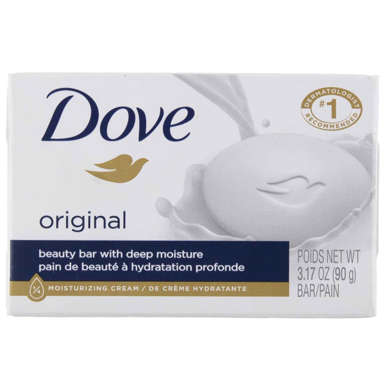 Dove Soap, Original Beauty Bar Pack - 3-in-1 Moisturizing Face, Body & Hand Soap, 3.15 Oz Ea 5 pack