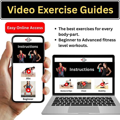 Fabric Long Loop Resistance Band with Door Anchor with Instructions - Best Resistance Band for Glutes, Leg Exercises, Chest Exercises, Muscle Building – NT Loop Extra Heavy Strength