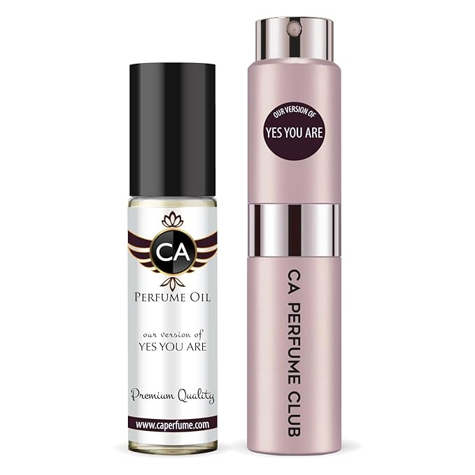 CA Perfume Duo Impression of Yes You Are For Women Perfume Layering Set Long Lasting Travel Size EDP + Body Oil Roll-On Bottle 0.27 Fl Oz+0.33 Fl Oz