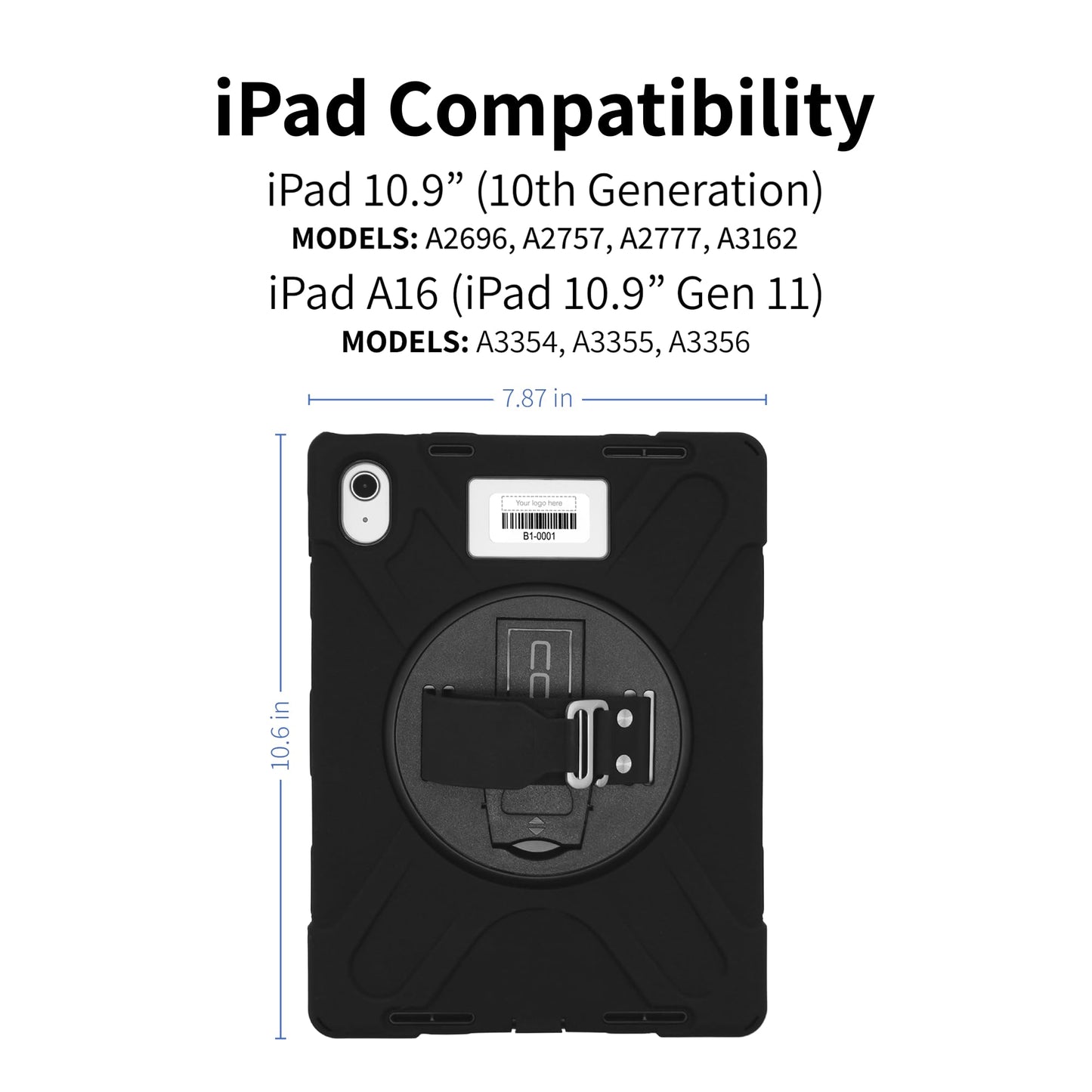 Codi Rugged Ipad Case 11 (A16)/Ipad 10.9 (10Th Generation) | Heavy-Duty Shockproof Protection, 360 Coverage, Kickstand & Hand St