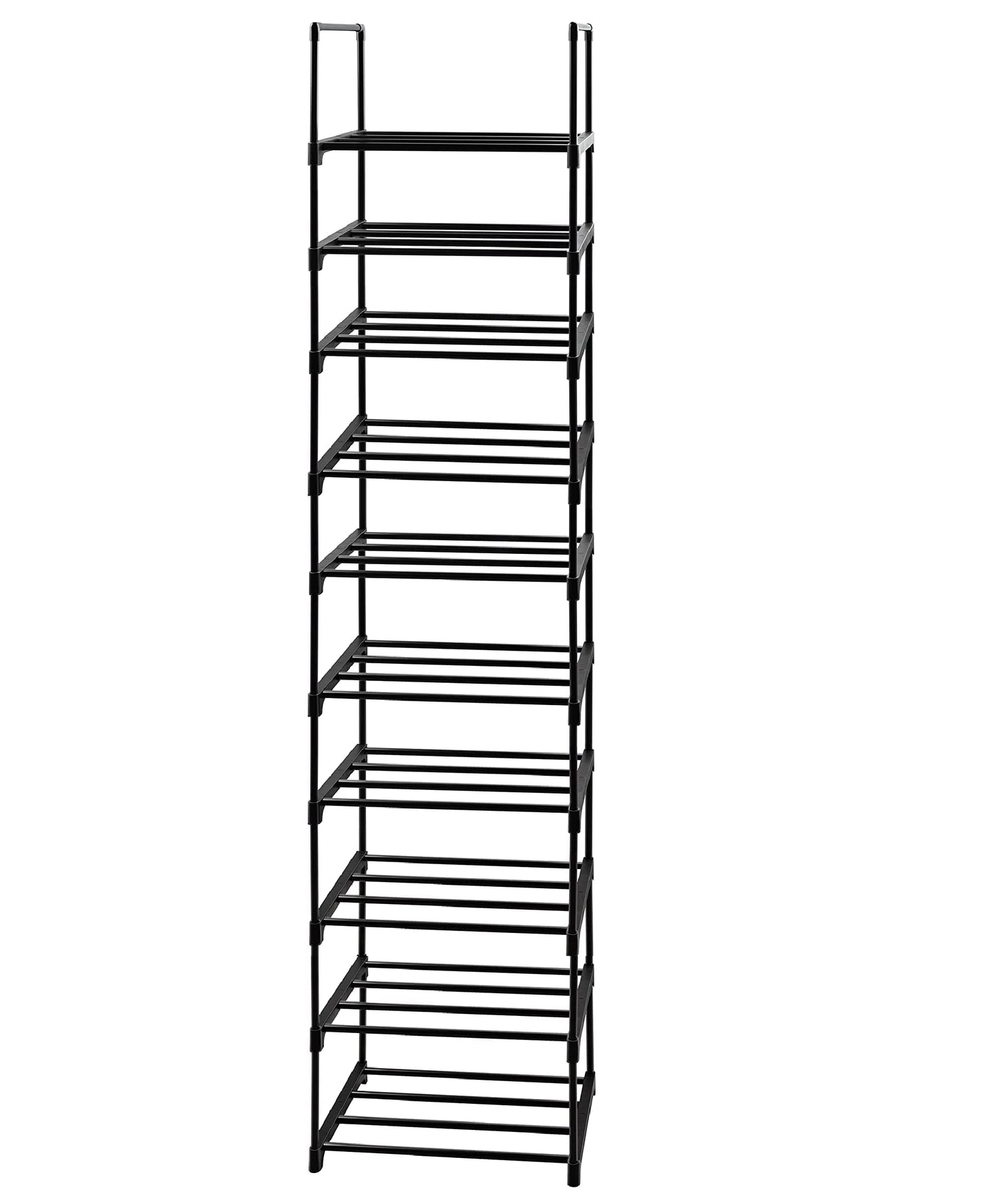Easyhouse 10 Tier Metal Sturdy Shoe Rack, 10 Tier Tall Shoe Storage Organizer, Narrow Tall Shelf Organizer for Entryway, Closet, Bedroom