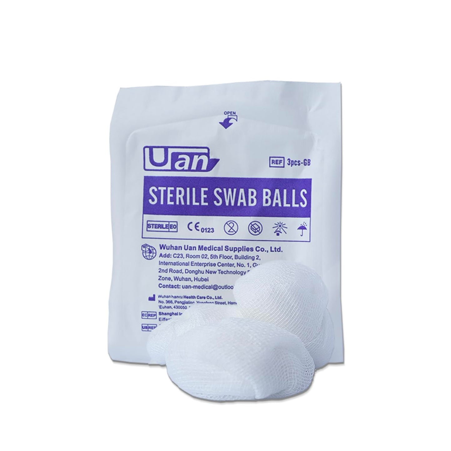 60 Balls Sterile Gauze Balls Gauze Sponge Cotton Balls Gauze Swab Sterile (M) (3balls/Pack)