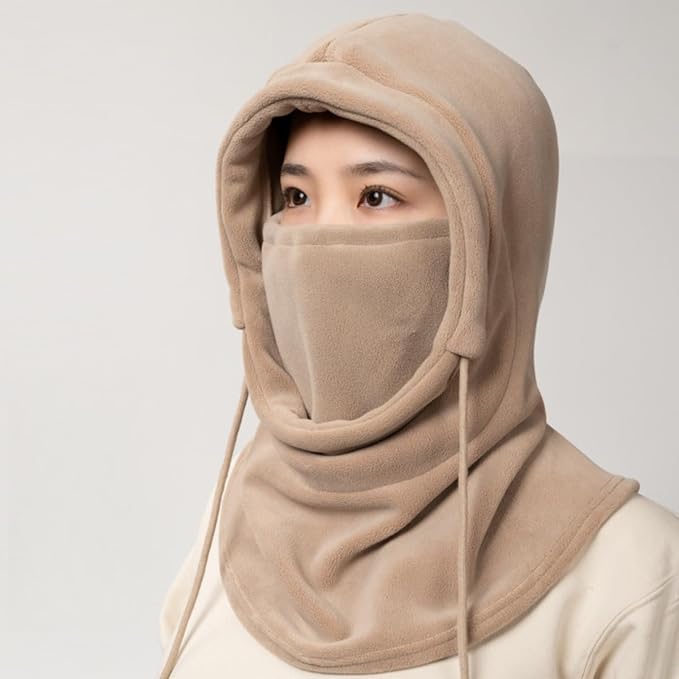 1PC All-Season Thermal Balaclava Fleece Windproof Face Mask with Neck Gaiter Cold-Weather for Skiing Motorcycle Hiking
