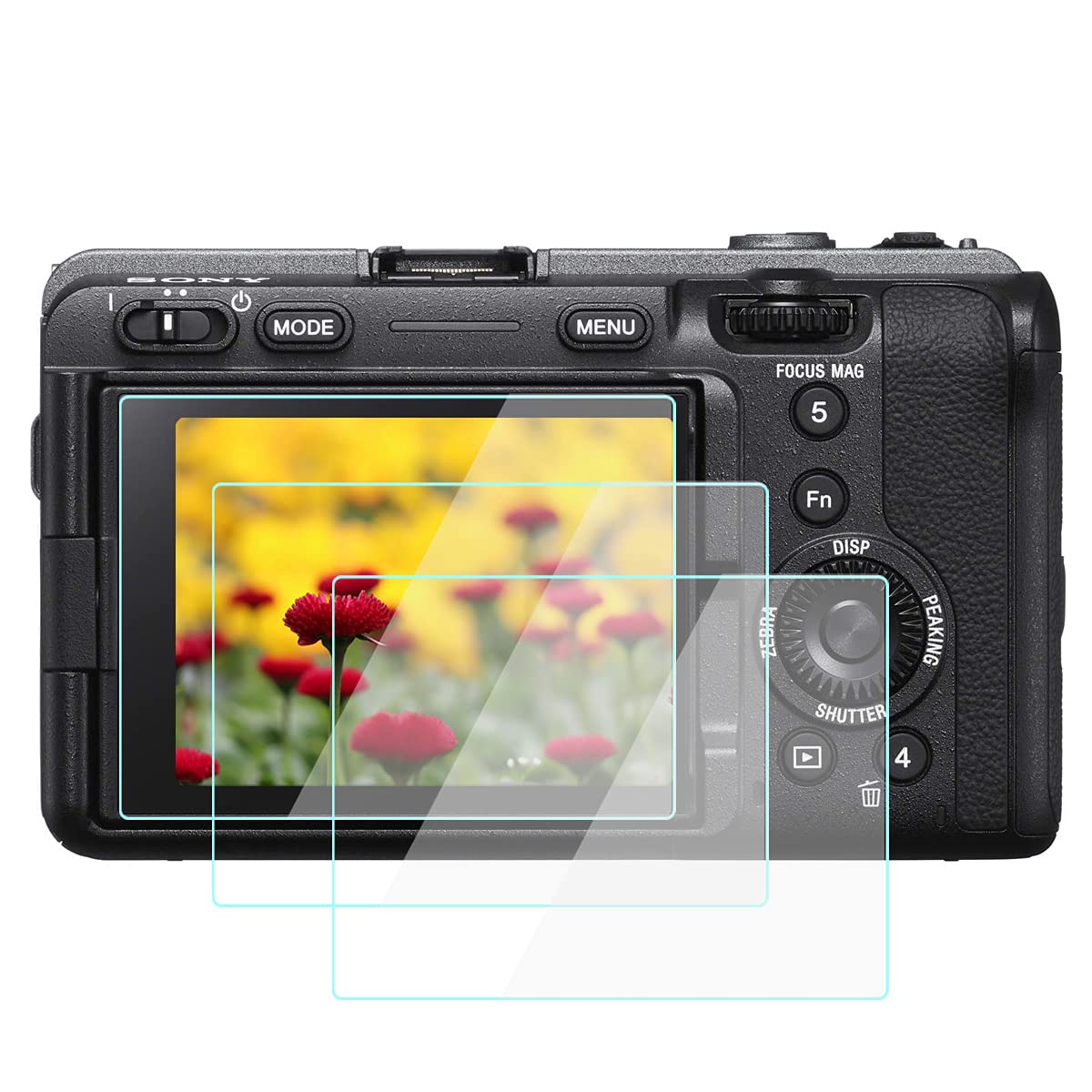 Wh1916 Fx3 Screen Protector Anti-Scrach Anti-Bubble Ultra-Clear 9H Tempered Glass 3-Pack, Compatible For Sony Fx3 Zv1 A7C A7Riv