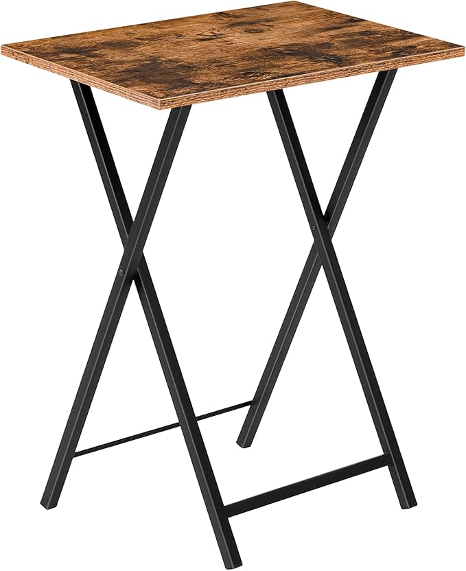 HOOBRO Folding TV Table, TV Tray, Stable Snack Table for Small Space, Portable Sofaside Desk, Easy Assembly and Storage, I...