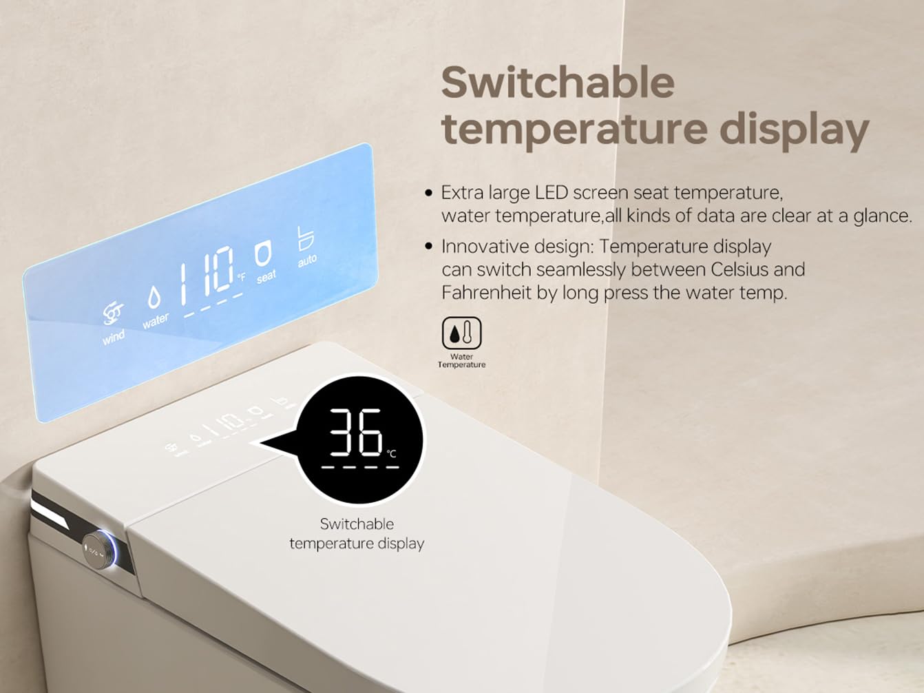 MEJE Smart Wall Hung Toilet Combo, Built-in Water Tank, Built-in Bidet, Heated Seat,Warm Water,Dryer,Auto Open/Close Lid, Auto Flush, Foam Shield (Include In-Wall Frame Carrier)