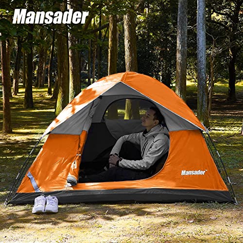 MANSADER Camping Tent, Waterproof 2/3/4 Person Tents for Camping, Lightweight Easy Set Up Outdoor Hiking Tent Backpacking ...