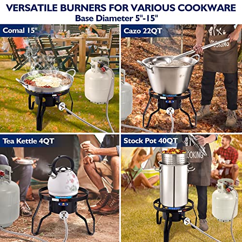 ARC 41QT Outdoor Wok and Propane Stove Outdoor Cooker Set, 21" Heavy Duty Mexican Cazo Para Carnitas, Great for Carnitas B...