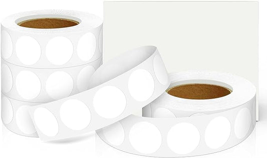 0.75 Inch 4 Rolls of 4000 Colorful Dots Sealing Stickers,3/4"Round Permanent Adhesive Color Coding Labels,White Dots Stickers for Home Decorative, Storage Bins, Moving Containers & Organization