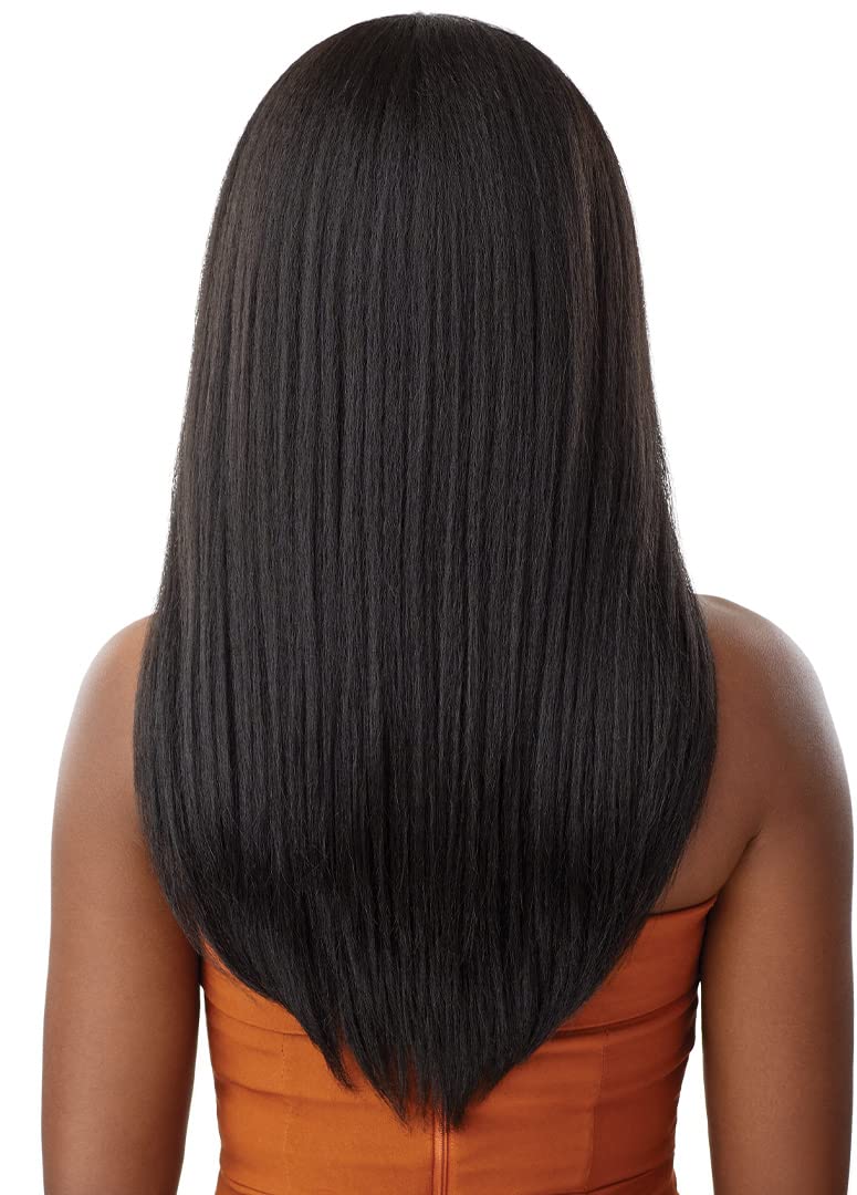 Outre - 5X5 Lace Closure Wig - Human Hair Blend - Kinky Straight 24 (OFF BLACK 1B)