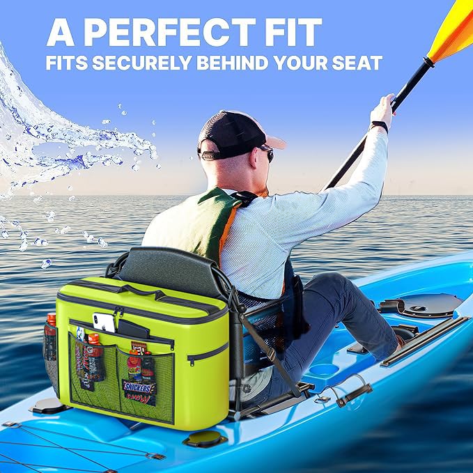 Skywin Kayak Cooler Behind Seat, Waterproof Cooler for Kayaking, Compatible with Lawn Chair Style Seats, Stores Drinks and...