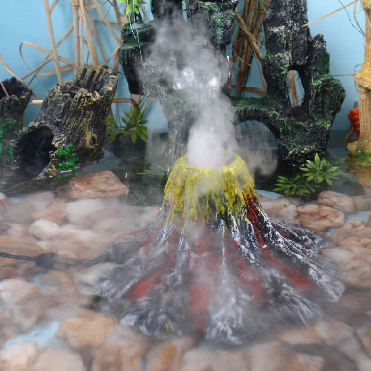 iao.v.p Adjustable Mist Maker with LED and Splash Guard, Fogger Water Fountain Pond Fog Machine Atomizer Air Humidifier, 350ml/H, Water Feature, Halloween and Other Holiday Decorations., Small, Black