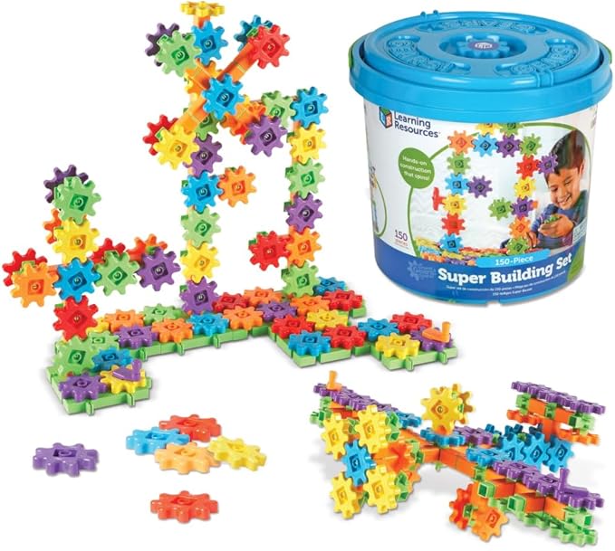 Learning Resources Gears! Gears! Gears! Super Building Toy Set, STEM Toys, Construction Toys, Gears for Kids, 150 Pieces, ...