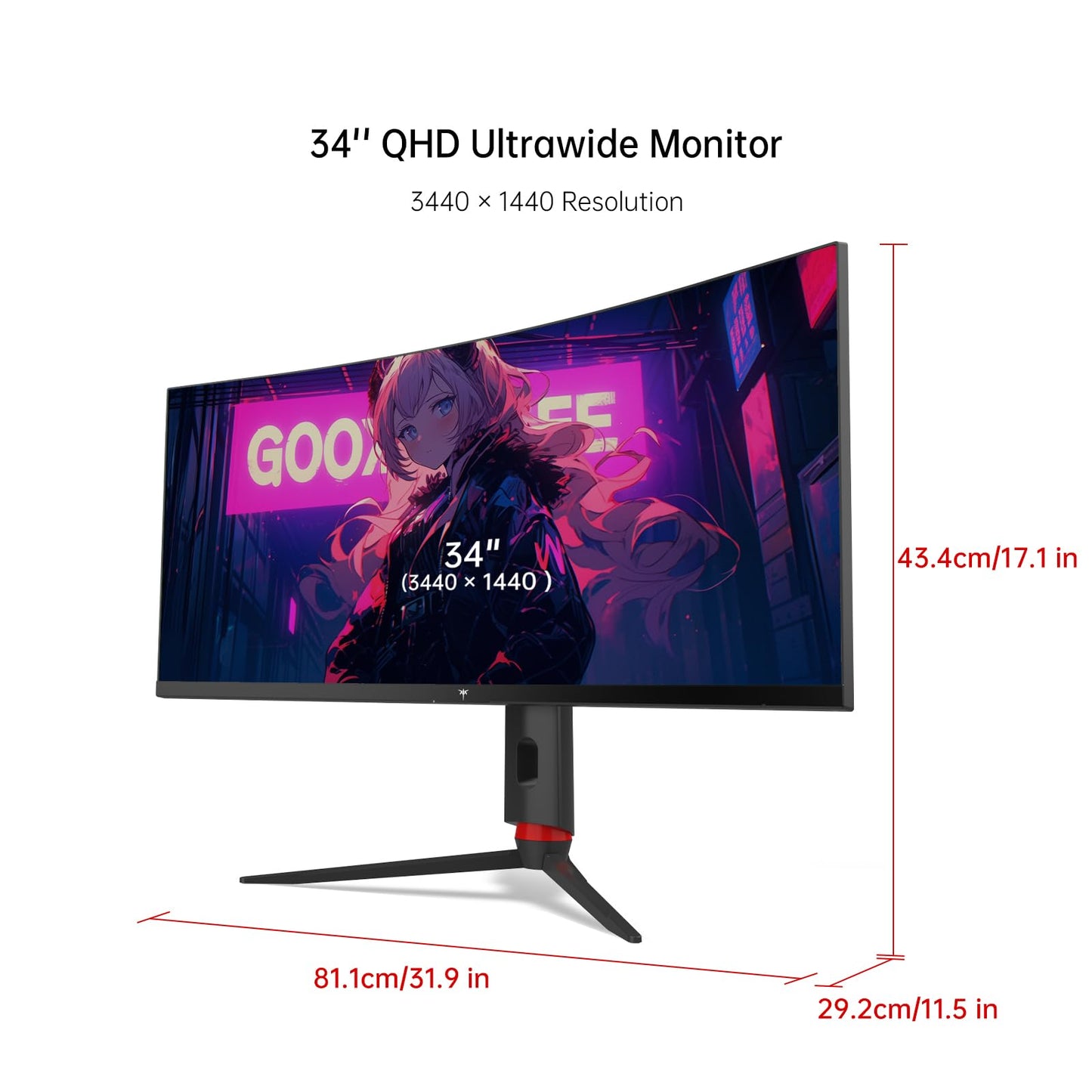 KTC 34 inch Curved Ultrawide Gaming Monitor, 180Hz WQHD 3440x1440 PC Monitor, 21:9, 1ms, 1500R, Adaptive Sync, HDMI Display Port, PBP/PIP, Height/Tilt/Swivel/Pivot Adjustment, VESA Mount, H34S18S