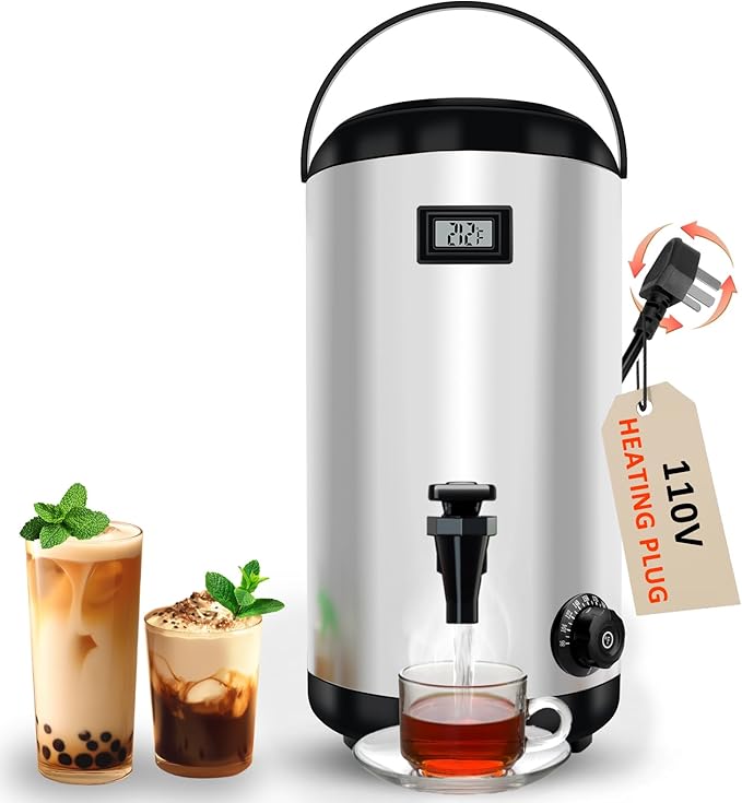 Hijolla Drink Dispenser with Heating Insulated Beverage Dispenser, Electric Heating Beverage Dispenser-75 Cup Hot&Cold wat...