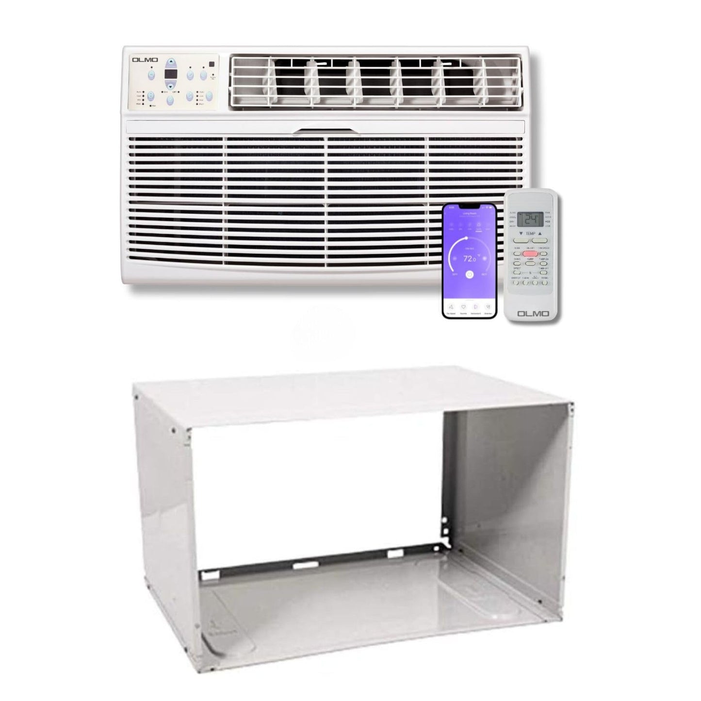 Olmo 8,000 Btu 115V Through-The-Wall Air Conditioner With Remote Control And Built In Smart Kit, Cooling Only (R32 Refrigerant)