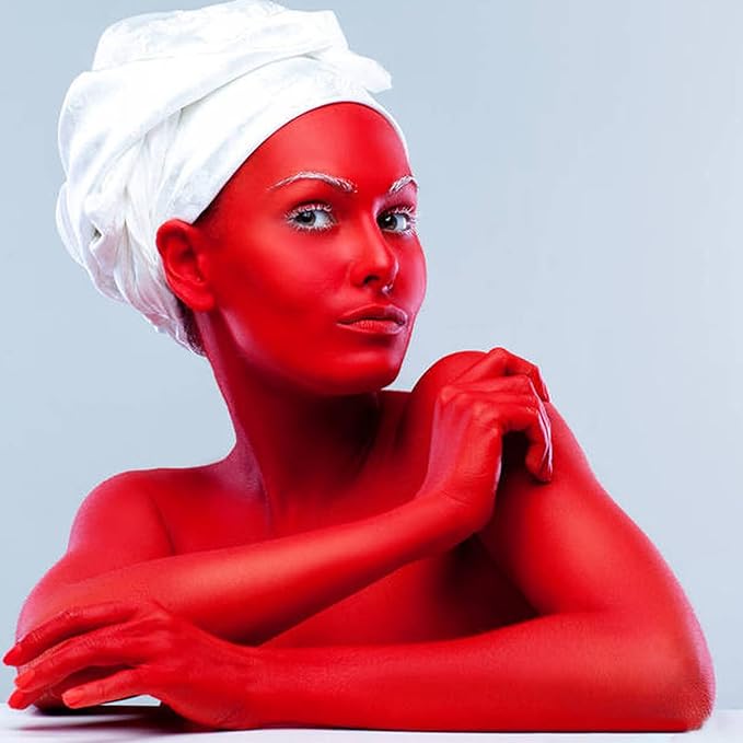 MEICOLY Devil Red Face Body Paint,30g/1.05oz Water Based Washable Full Body Paint,Face Paint for Halloween SFX Clown Red Makeup,Single Face Painting for for Adults and Children