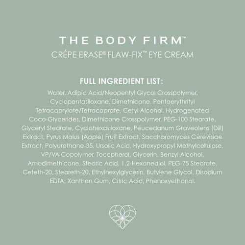BODY FIRM Crepe Erase Flaw-Fix Eye Cream, Anti-Aging Wrinkle Cream, Supports Puffiness, Dark Circles, Wrinkles, Crepe Skin & Fine Lines, Tired Eyes, Citrus, 0.5 fl oz